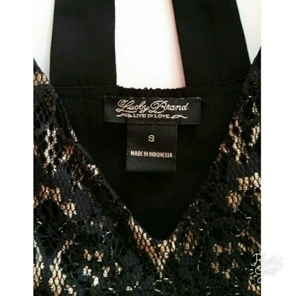 LUCKY BRAND Glam Cut Out Lace Tank Top S/M - Picture 5 of 5